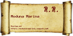 Moduna Marina névjegykártya